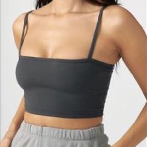 Joah Brown Cropped Cami in Charcoal FlexRib